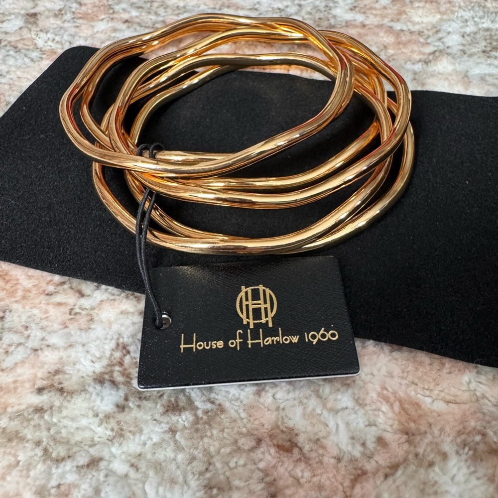 House of Harlow 1960 Twisted Gold Bangles